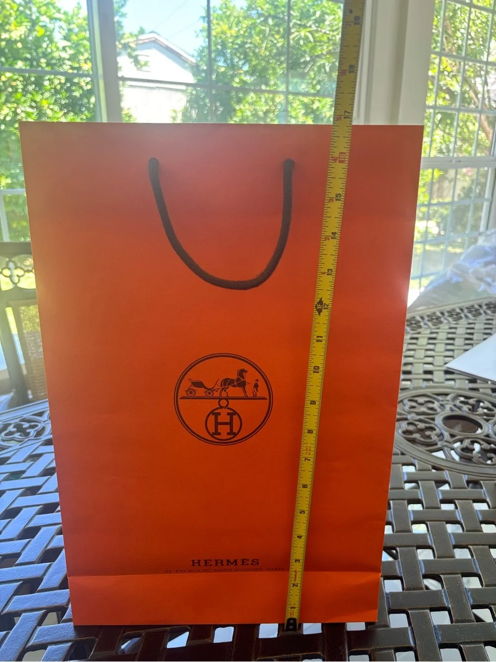 Hermes Orange Logo Shopping Bag